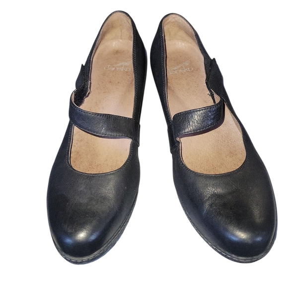 Dansko Shoes - Dansko Roxanne Black Nubuck Leather Comfort Mary Jane Wedge Shoes Sz EU 41 US 10